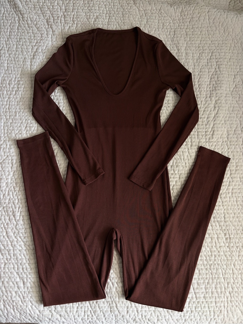 Brown Long Sleeve Jumpsuit